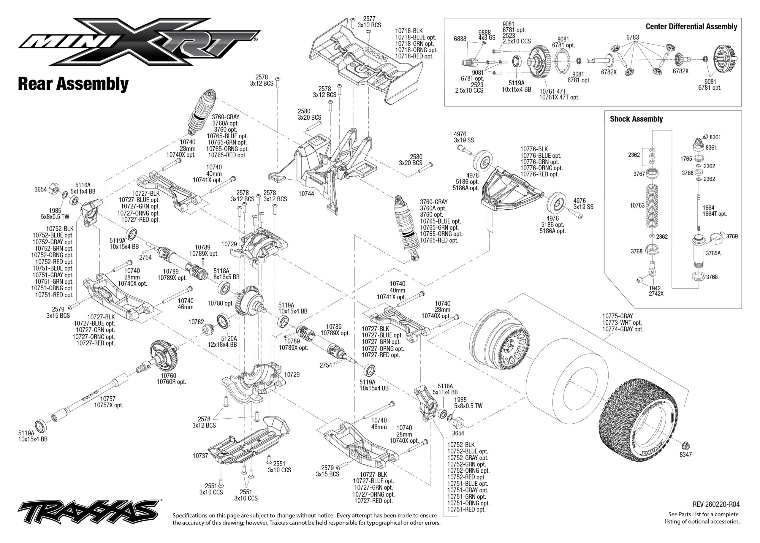 Mini XRT (108076-1) Rear Assembly Exploded View