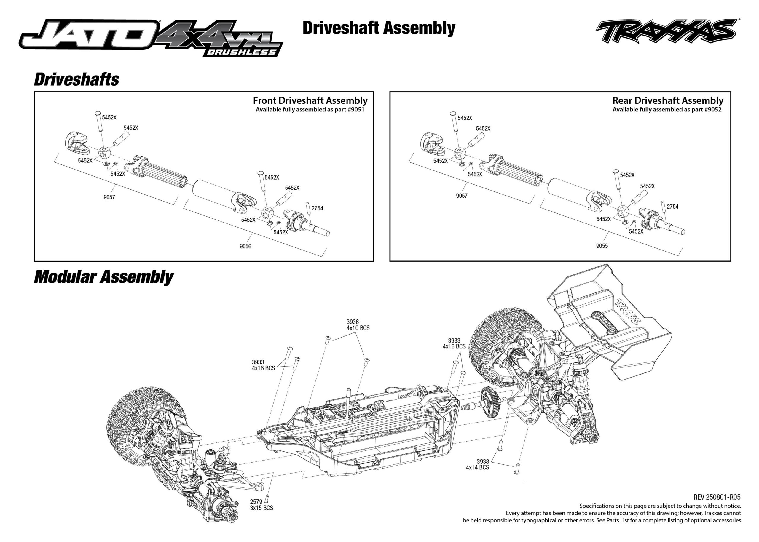Jato® 4X4 VXL (90386-4) Driveshafts Assembly Exploded View