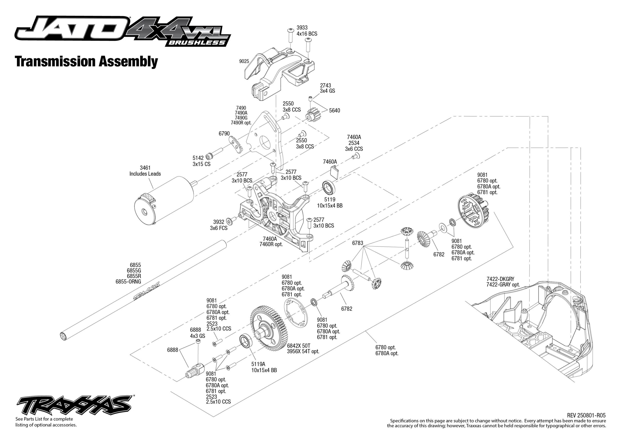 Jato® 4X4 VXL (90386-4) Transmission Assembly Exploded View