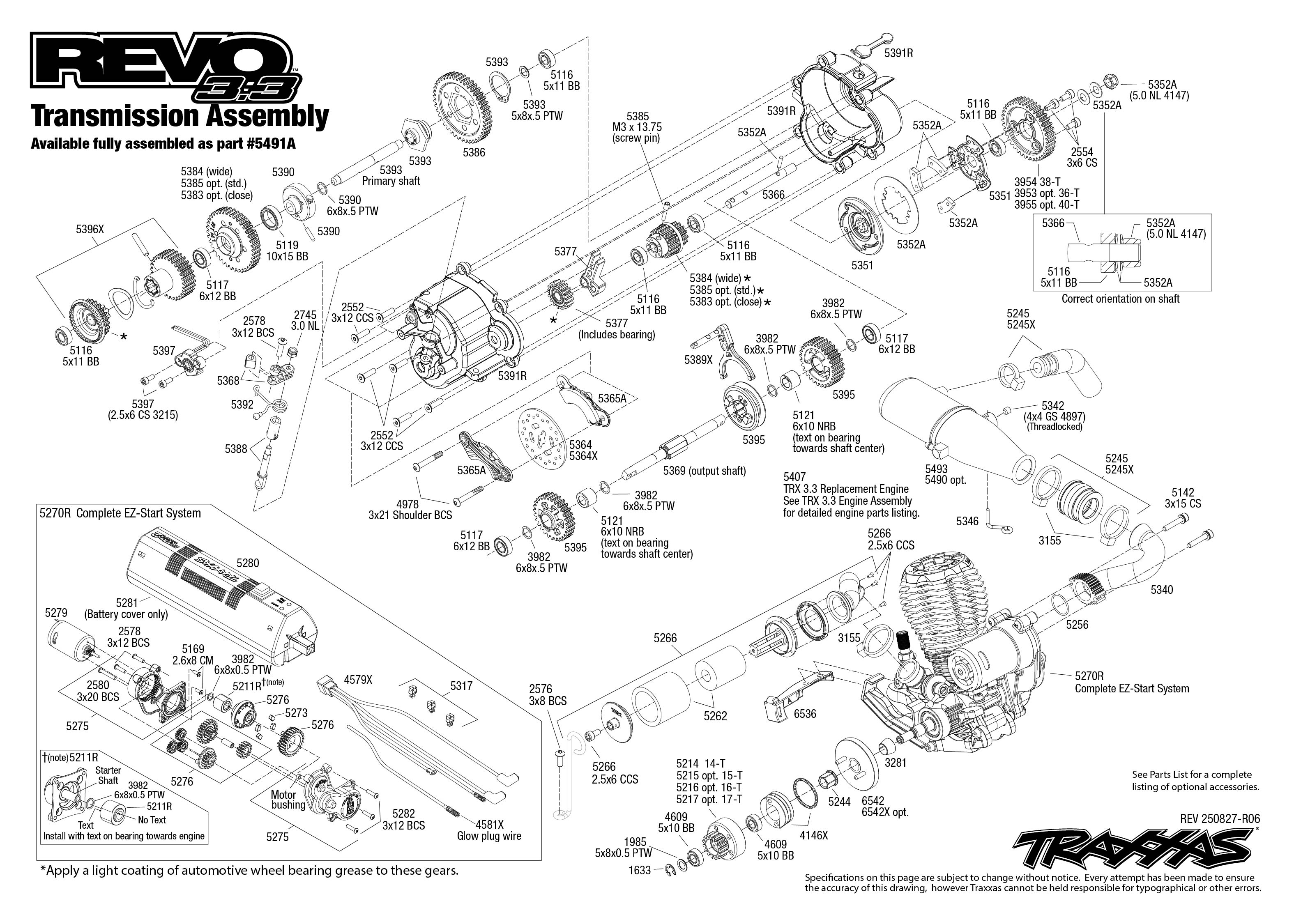 Revo 3.3 (53097-3) Transmission Assembly Exploded View