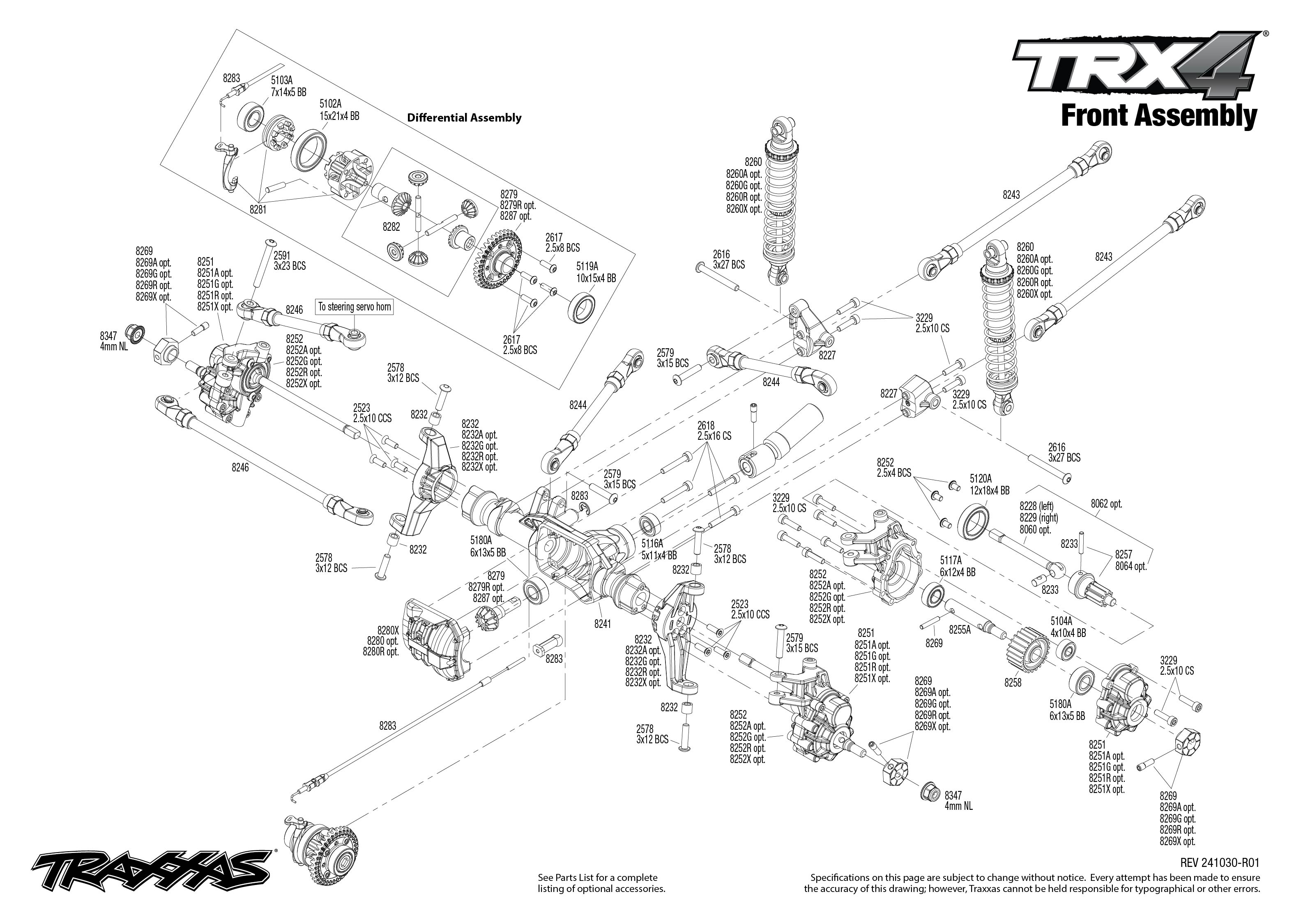 TRX-4 1979 Ford Bronco (82246-4) Front Assembly Exploded View