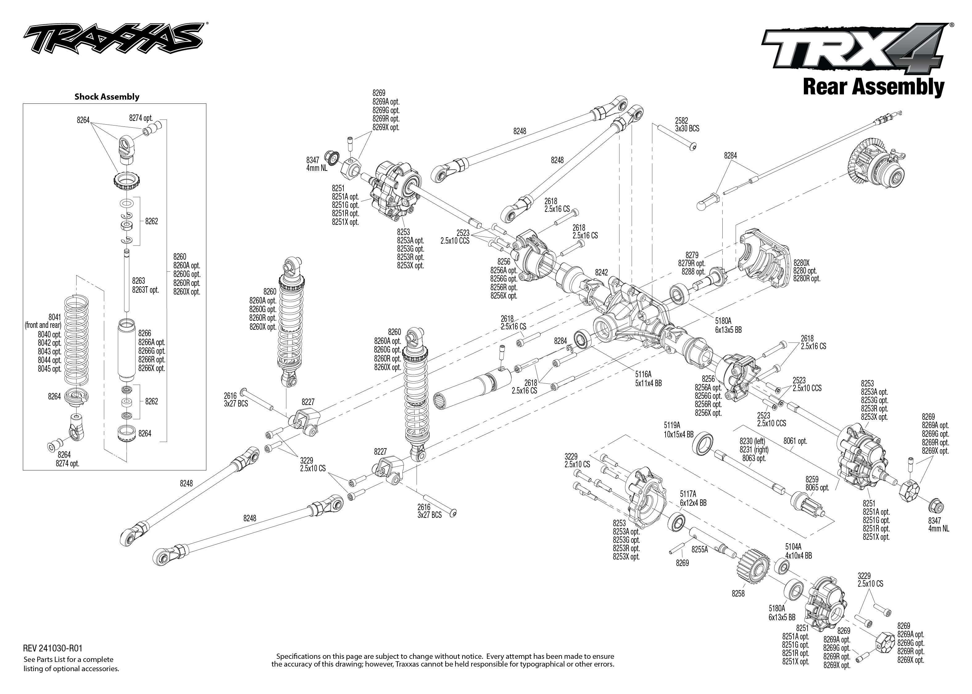 TRX-4 1979 Ford Bronco (82246-4) Rear Assembly Exploded View