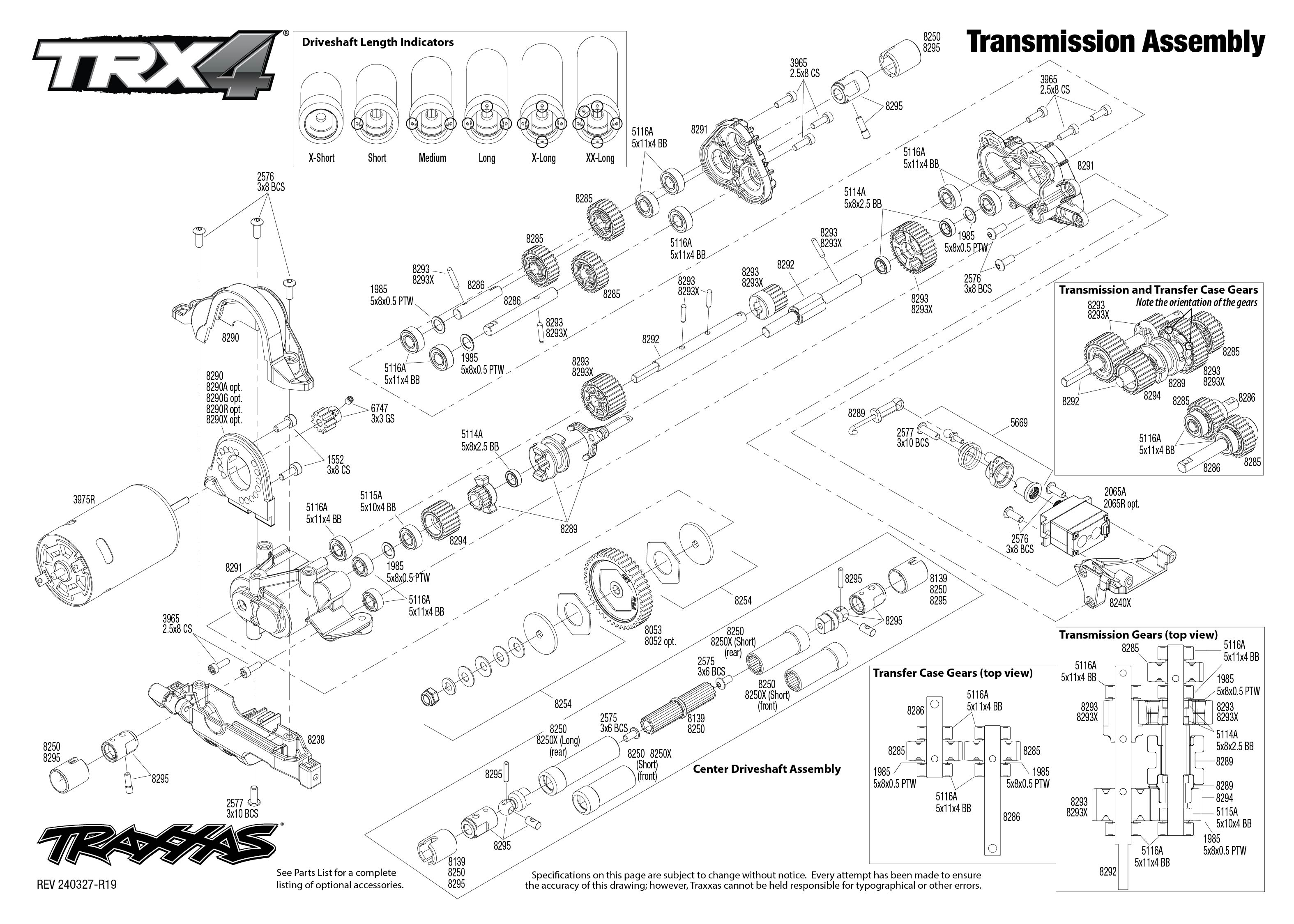 TRX-4 1979 Ford Bronco (82246-4) Transmission Assembly Exploded View