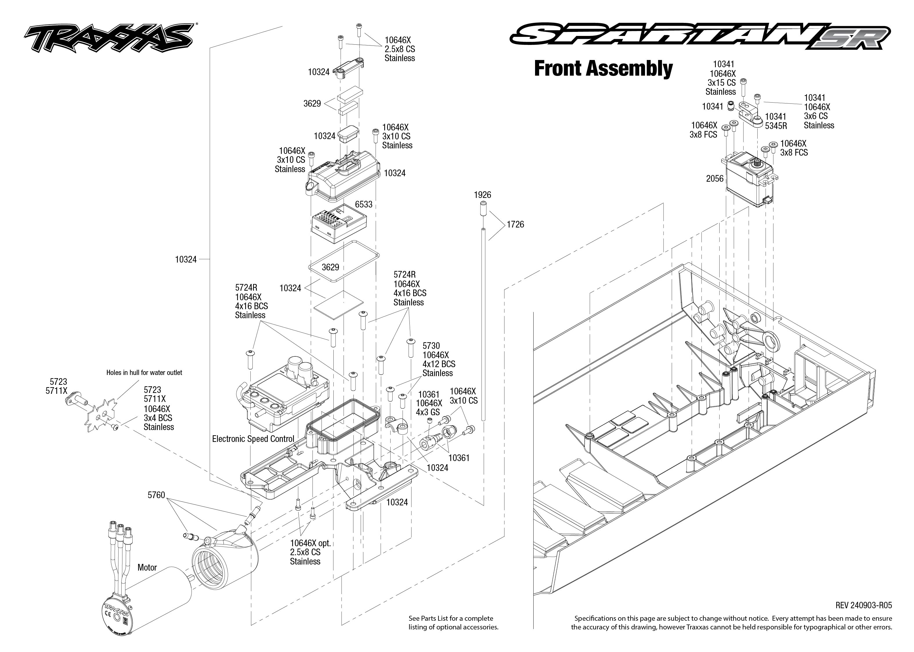 Spartan SR (103076-4) Front Assembly Exploded View