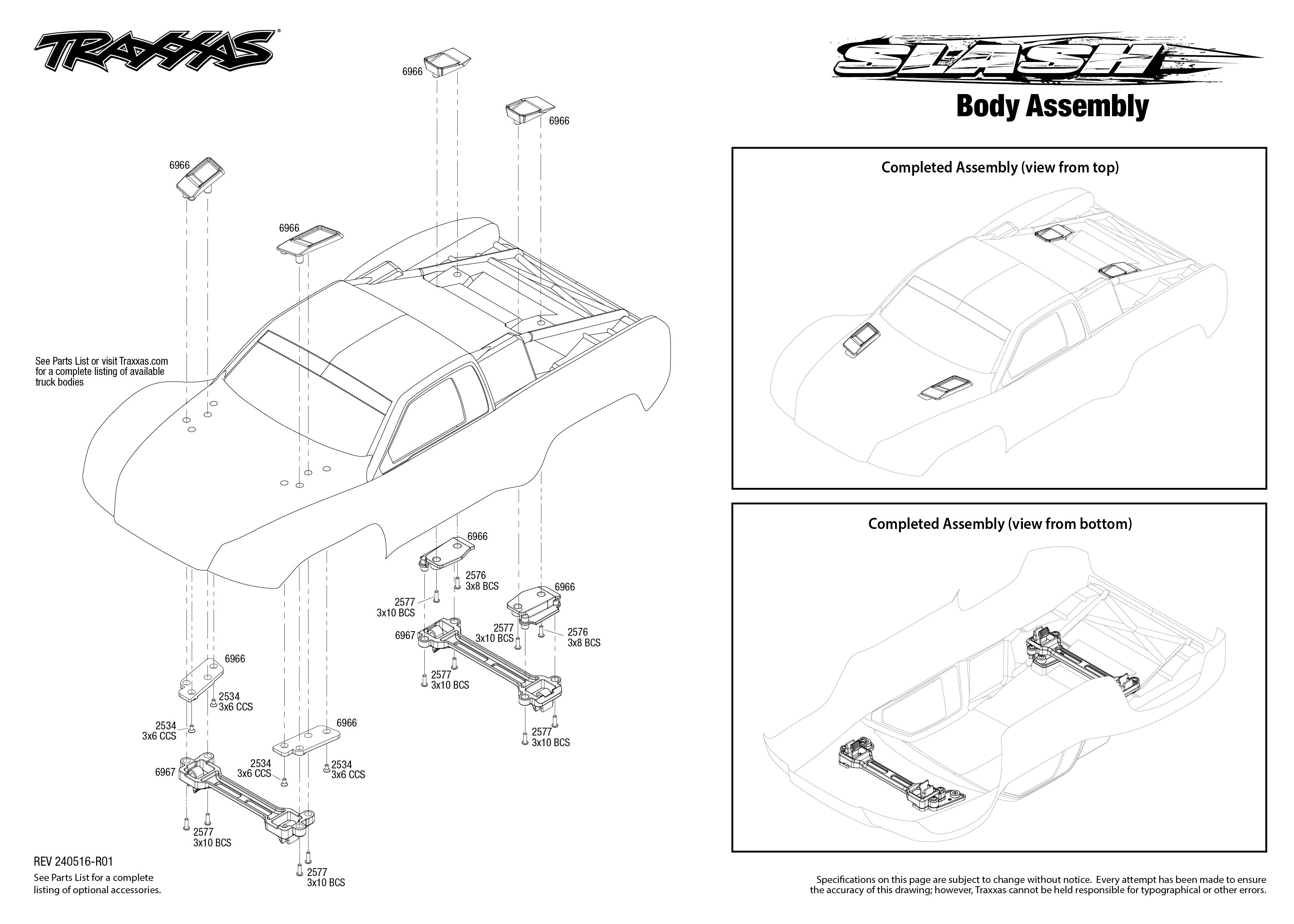 Slash EHD (58234-8) Body Assembly Exploded View