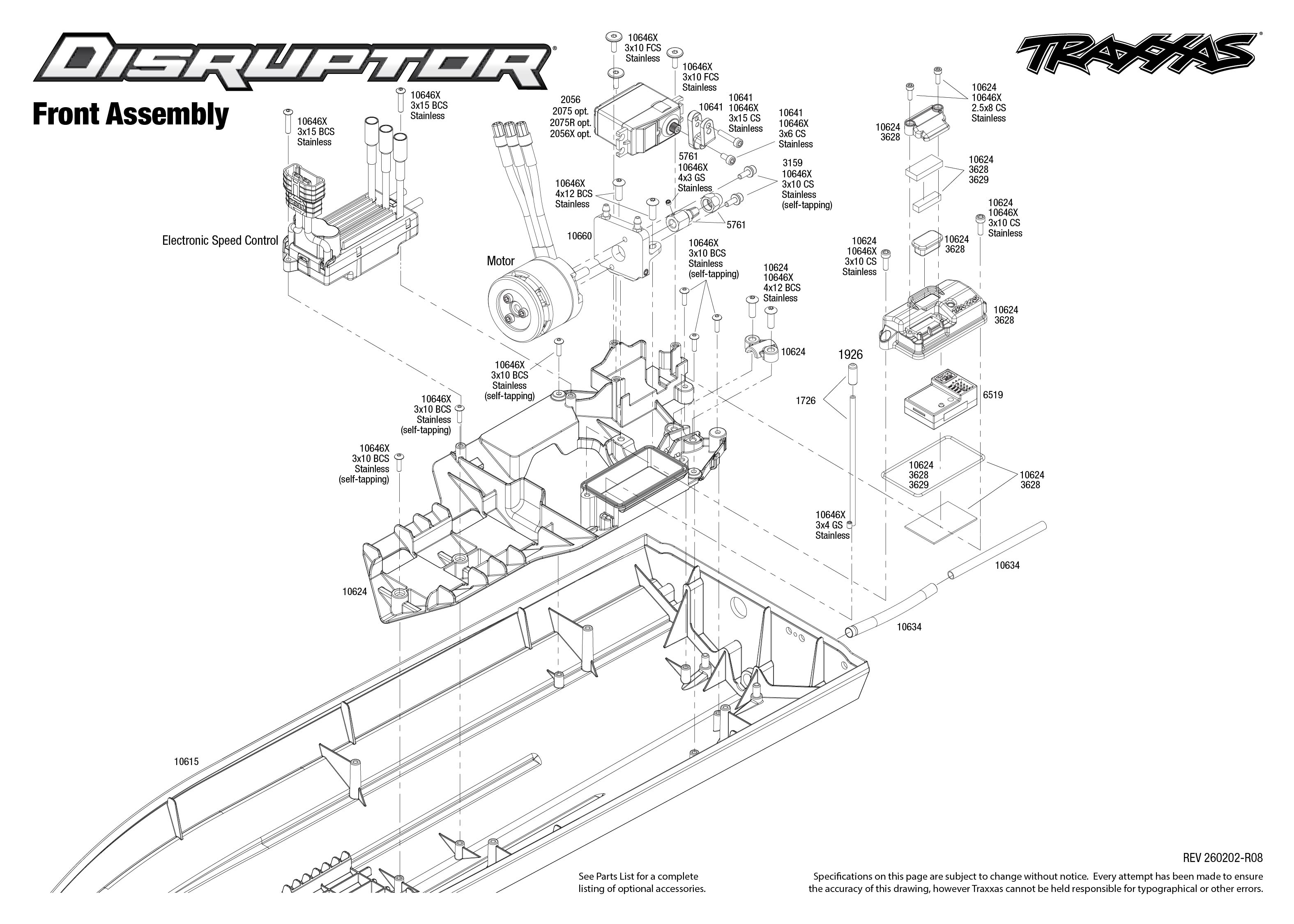 Disruptor (106064-4) Front Assembly Exploded View