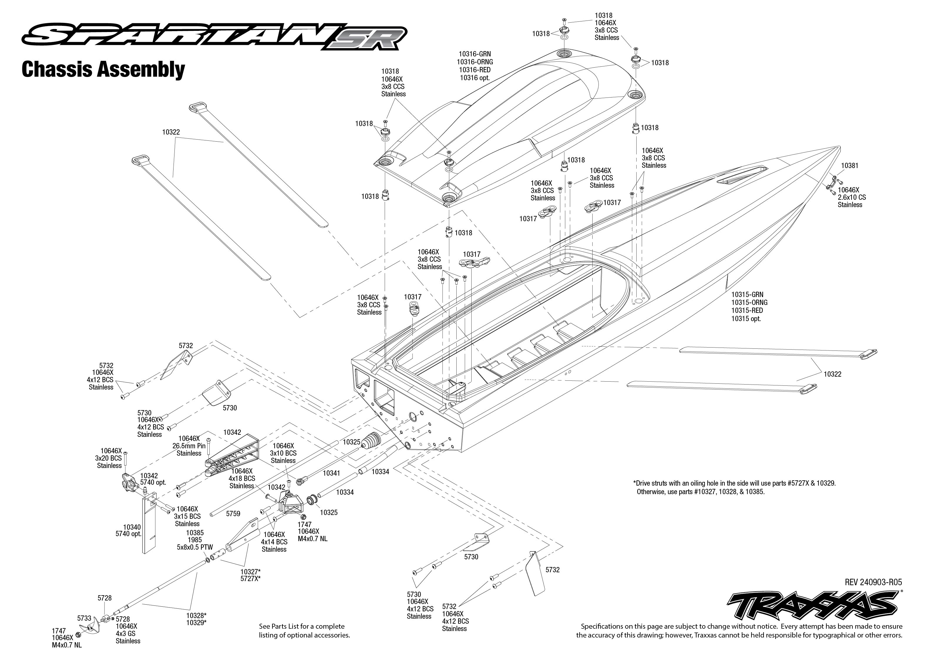 Spartan SR (103076-4) Chassis Assembly Exploded View