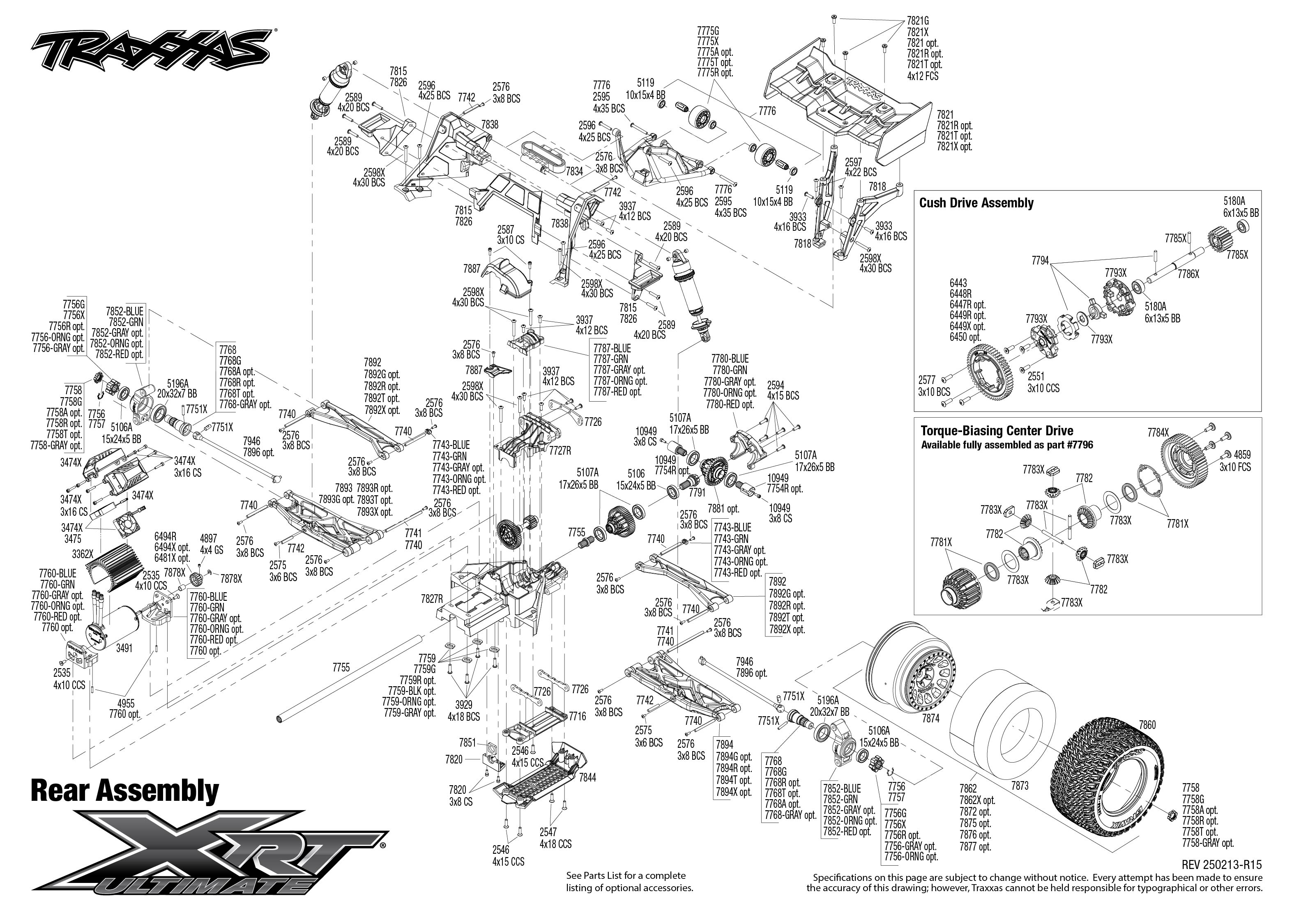 XRT Ultimate (78097-4) Rear Assembly Exploded View