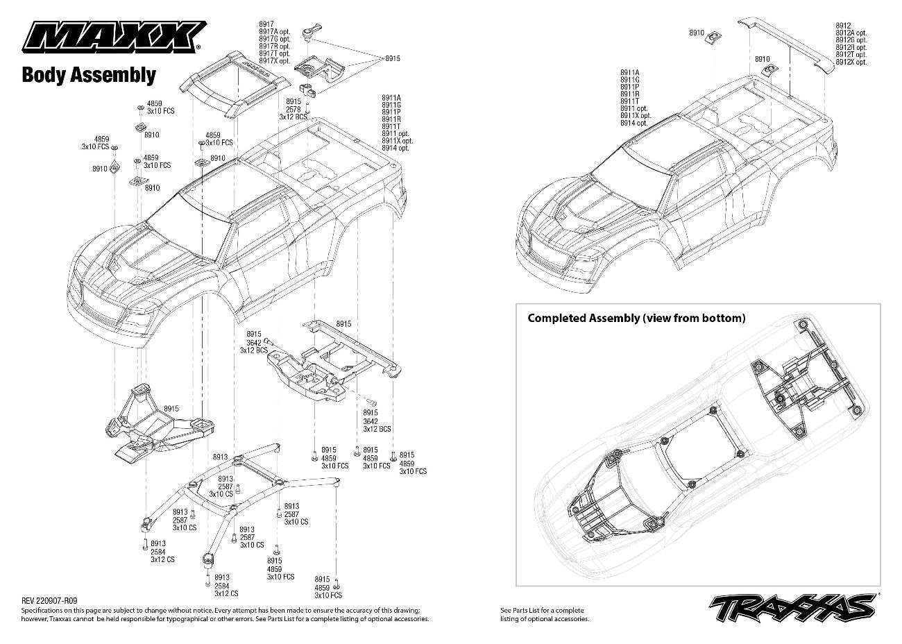 Traxxas Maxx® (89076-4) Body Assembly Exploded View