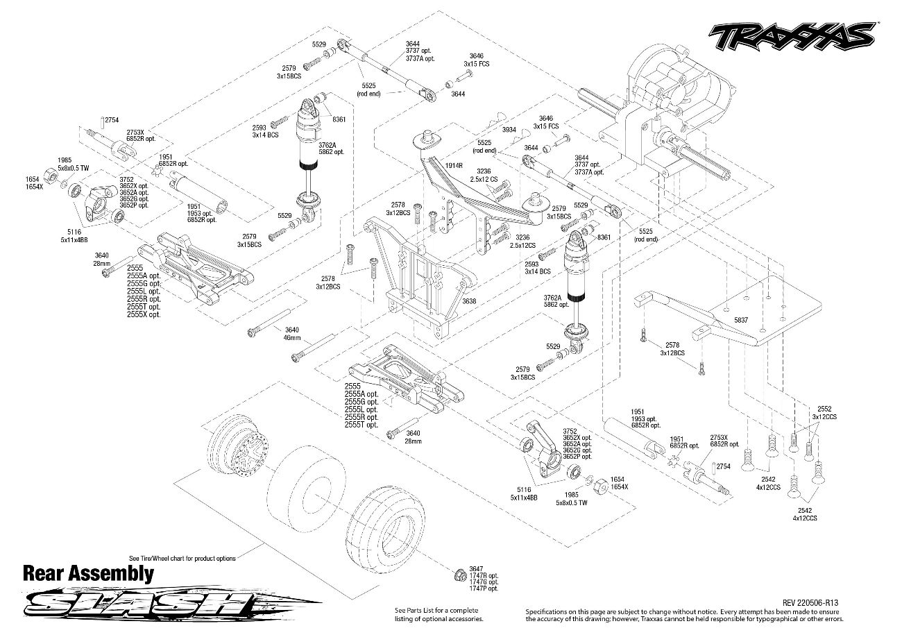 Slash (58034-1) Rear Assembly Exploded View