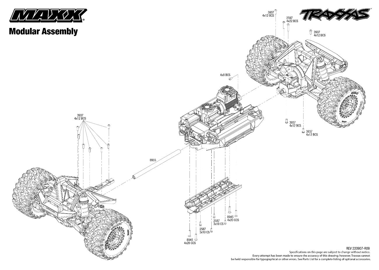 Traxxas Maxx® (89076-4) Modular Assembly Exploded View