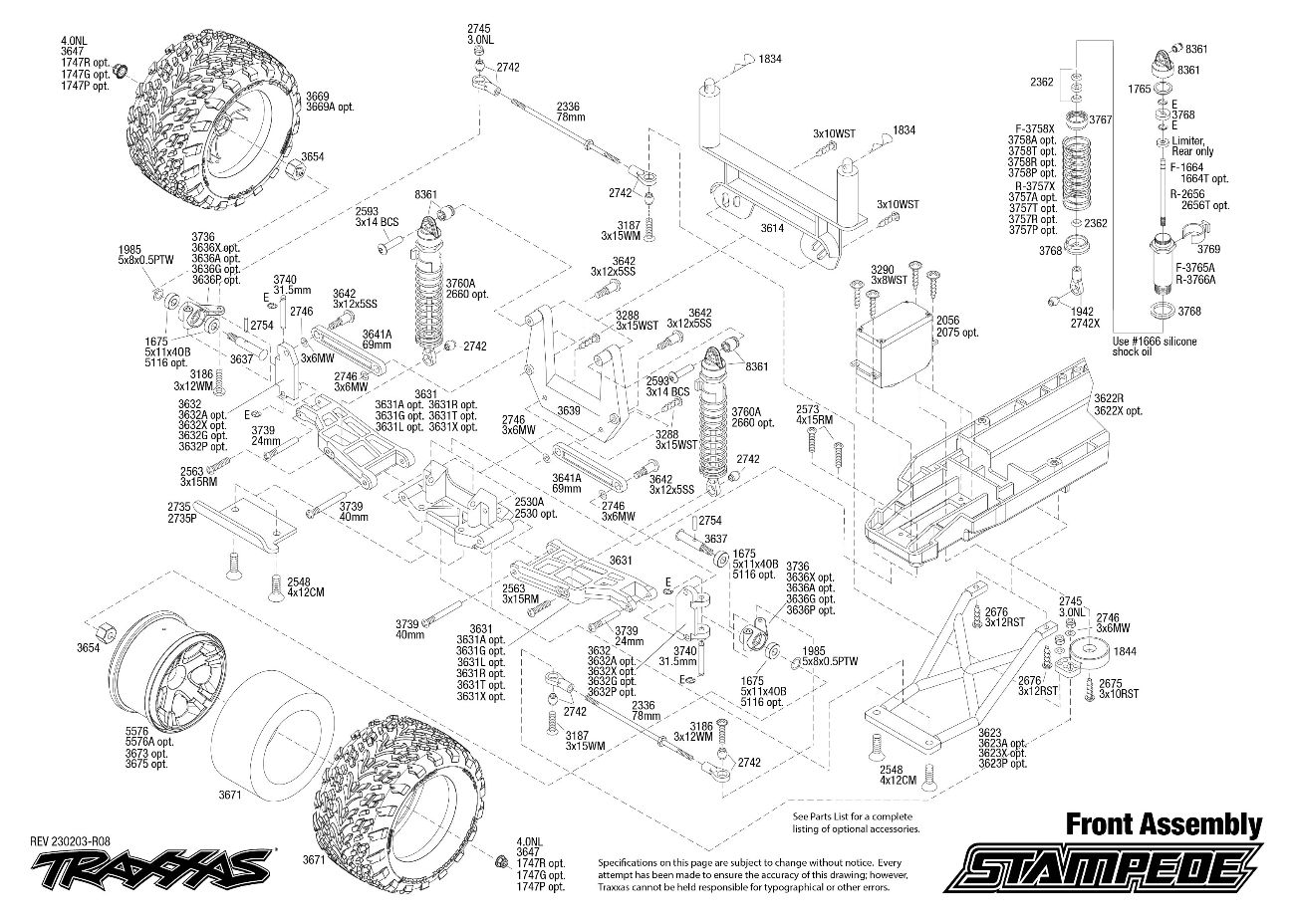 Stampede (36054-1) Front Assembly Exploded View