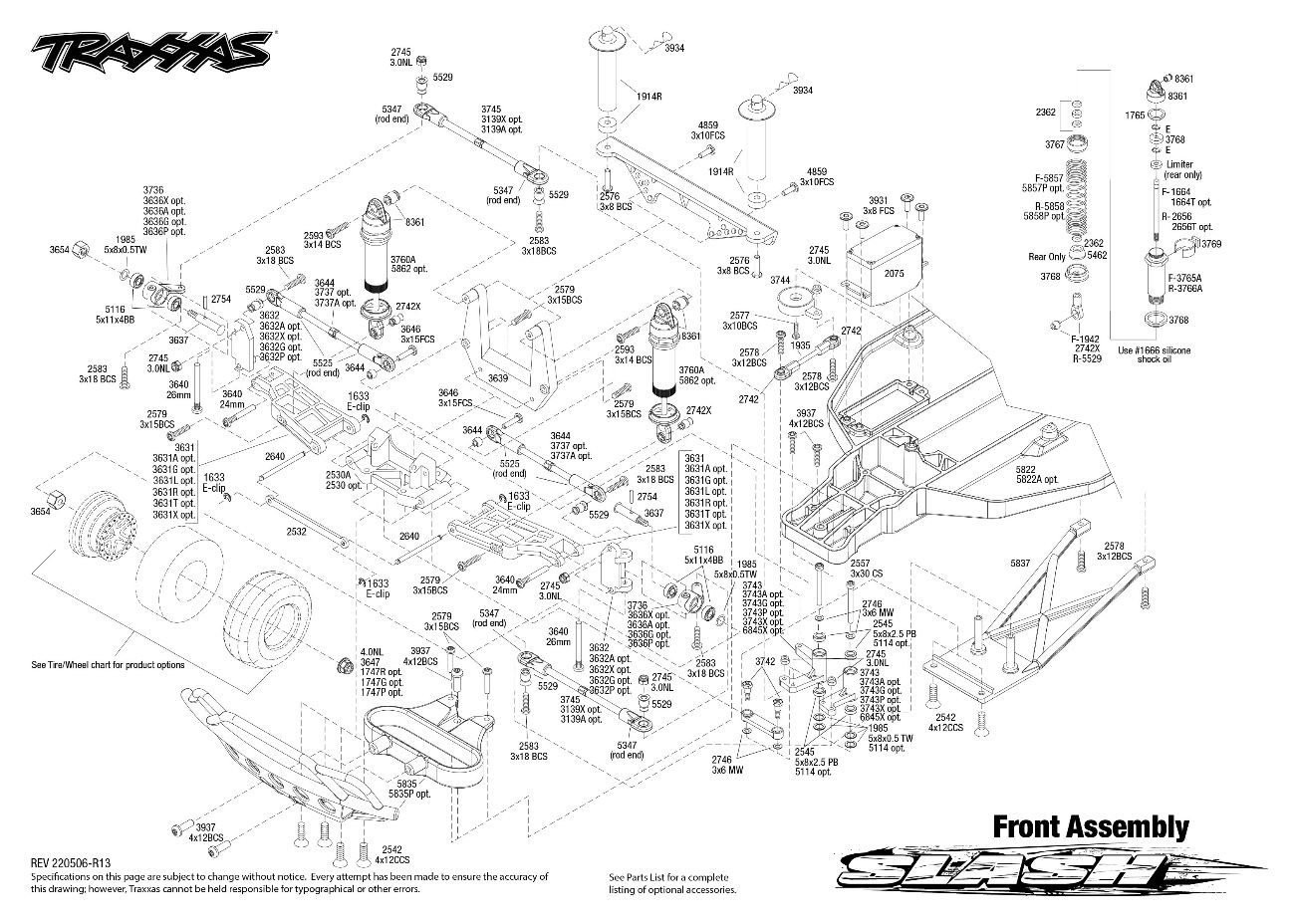 Slash (58034-1) Front Assembly Exploded View