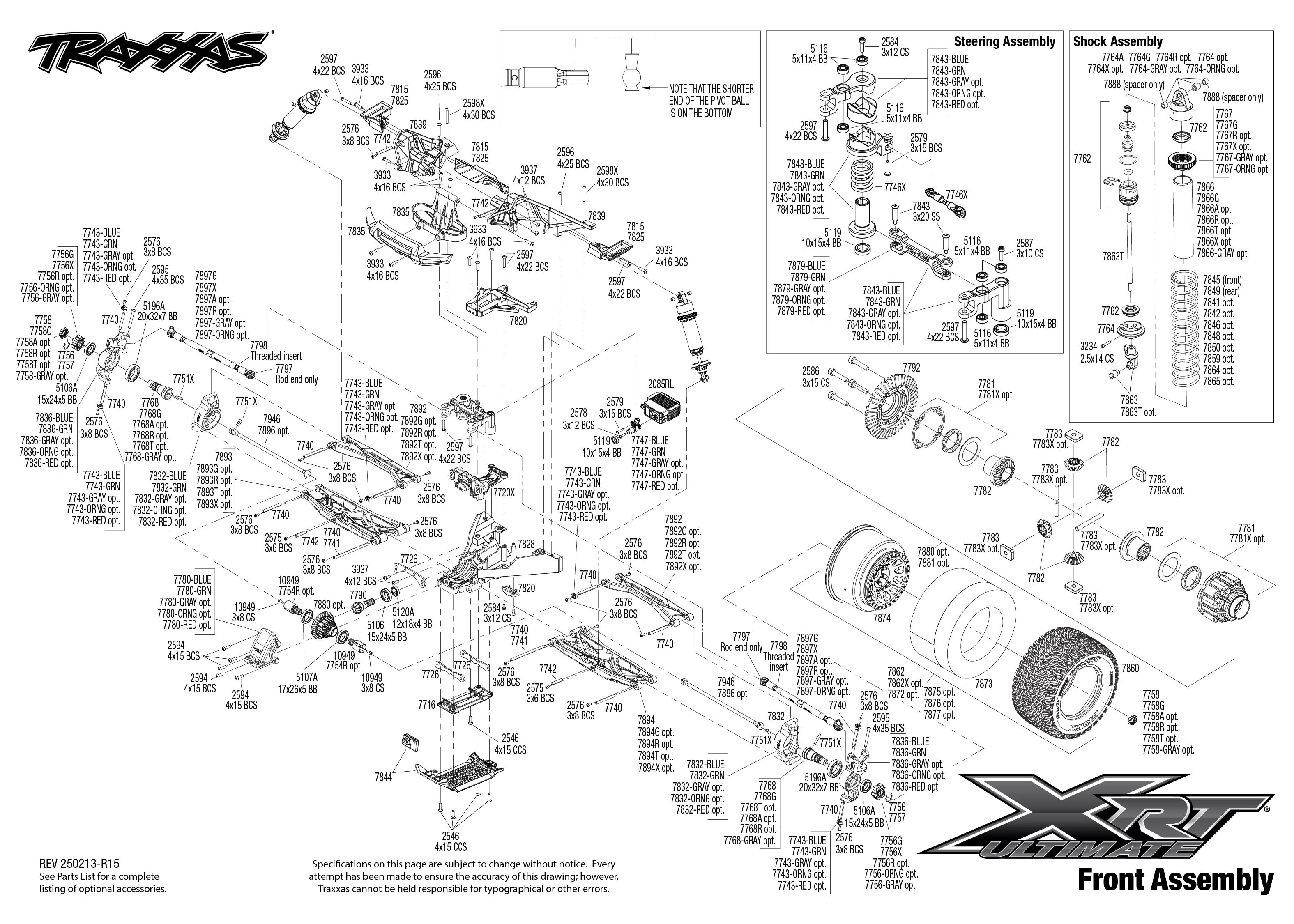 XRT Ultimate (78097-4) Front Assembly Exploded View
