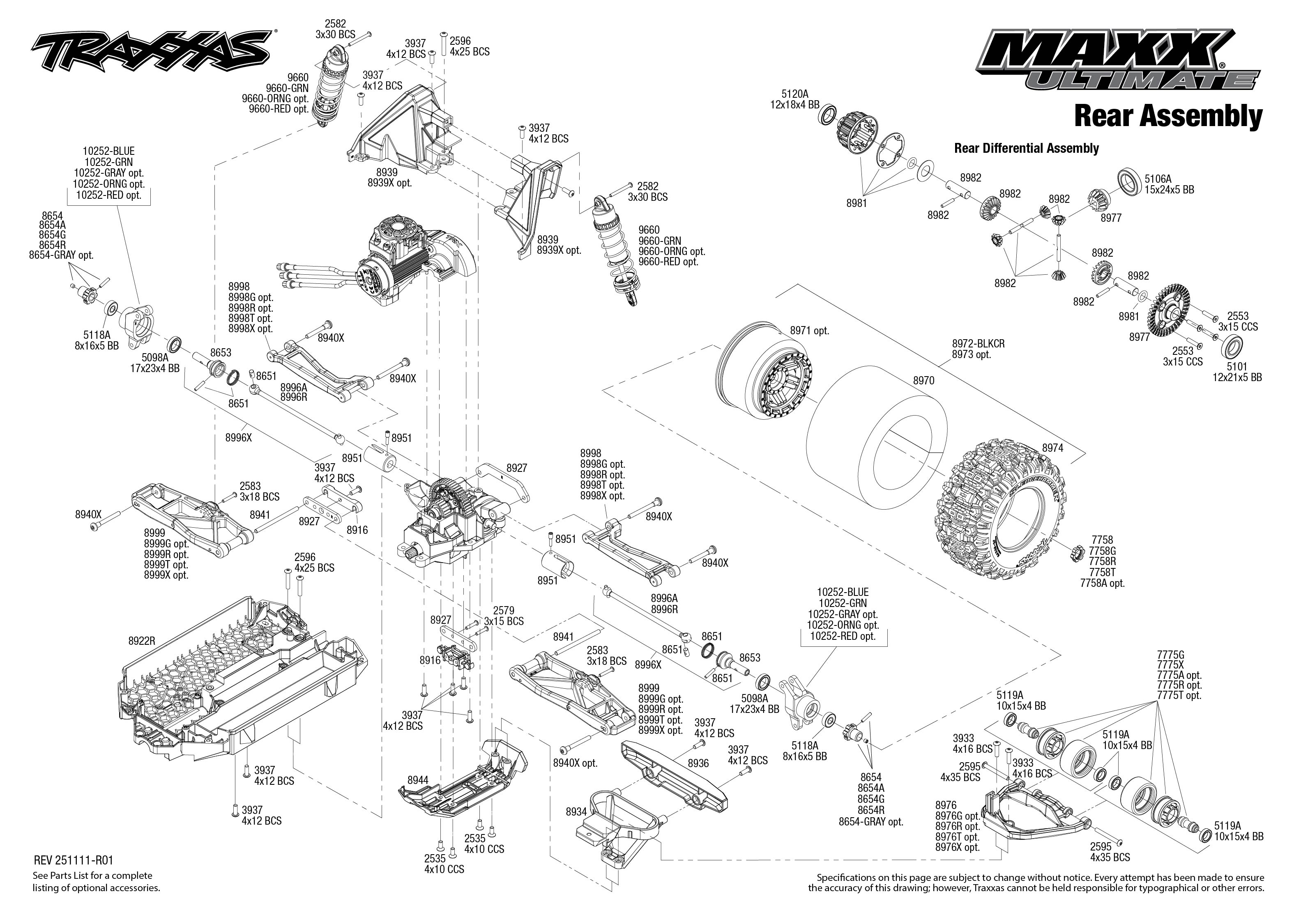 Maxx Ultimate (89087-4) Rear Assembly Exploded View